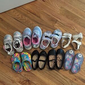 Kids Silver and Pink Sneakers